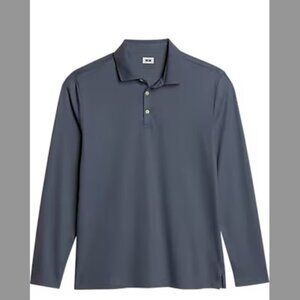 Joseph Abboud Modern Fit Long Sleeve Polo - charcoal